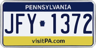 PA license plate JFY1372