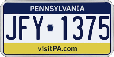 PA license plate JFY1375