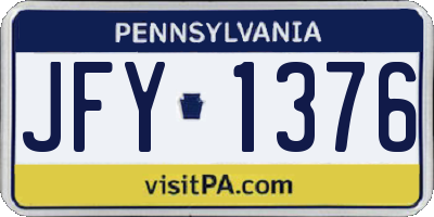 PA license plate JFY1376