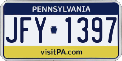 PA license plate JFY1397