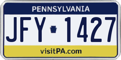 PA license plate JFY1427