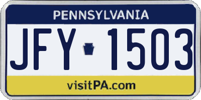 PA license plate JFY1503