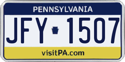 PA license plate JFY1507