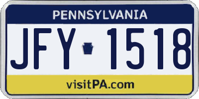PA license plate JFY1518