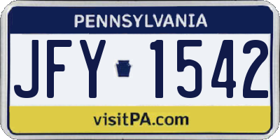 PA license plate JFY1542