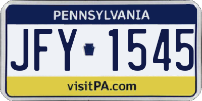 PA license plate JFY1545