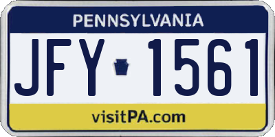 PA license plate JFY1561