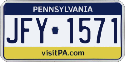 PA license plate JFY1571