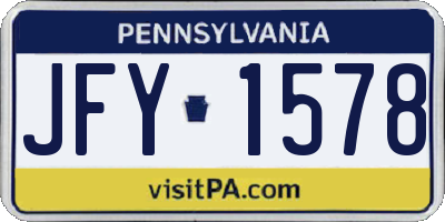 PA license plate JFY1578