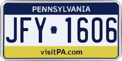 PA license plate JFY1606
