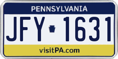 PA license plate JFY1631