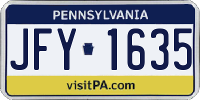PA license plate JFY1635
