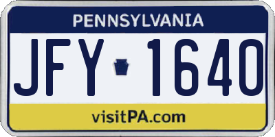 PA license plate JFY1640