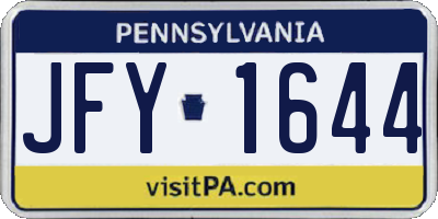 PA license plate JFY1644