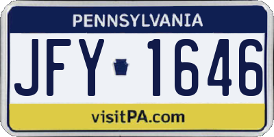 PA license plate JFY1646