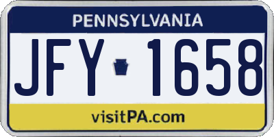 PA license plate JFY1658