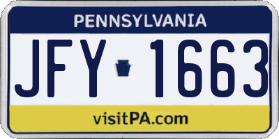 PA license plate JFY1663
