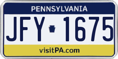 PA license plate JFY1675