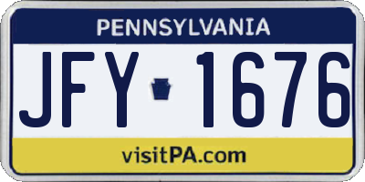 PA license plate JFY1676