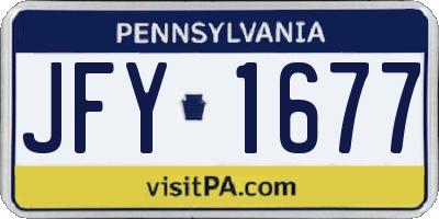 PA license plate JFY1677