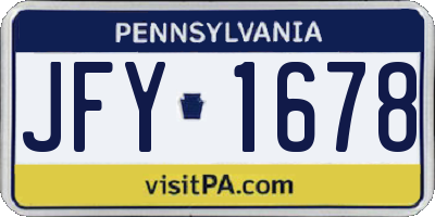 PA license plate JFY1678