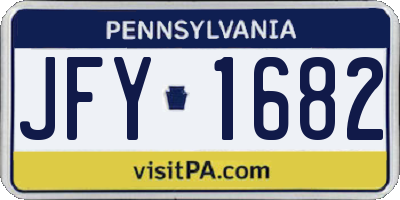 PA license plate JFY1682
