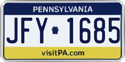 PA license plate JFY1685