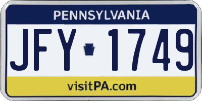 PA license plate JFY1749
