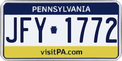 PA license plate JFY1772