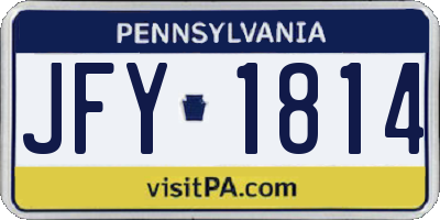 PA license plate JFY1814