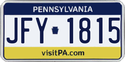 PA license plate JFY1815