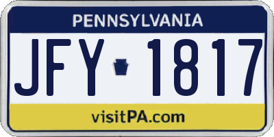 PA license plate JFY1817