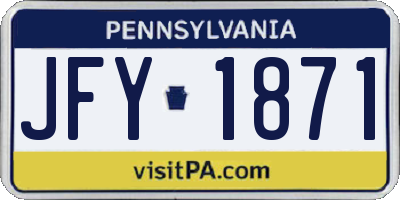 PA license plate JFY1871