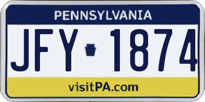 PA license plate JFY1874