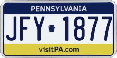 PA license plate JFY1877