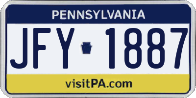 PA license plate JFY1887