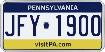 PA license plate JFY1900