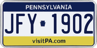 PA license plate JFY1902