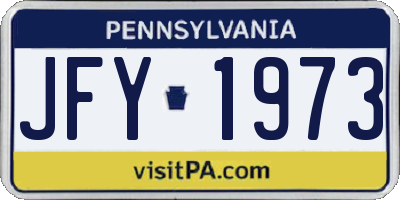 PA license plate JFY1973