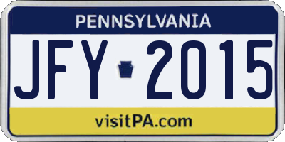 PA license plate JFY2015