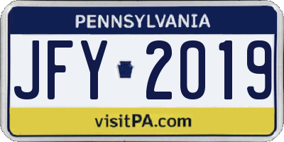 PA license plate JFY2019