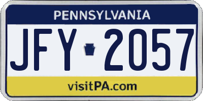 PA license plate JFY2057