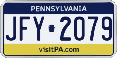 PA license plate JFY2079