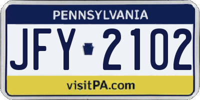 PA license plate JFY2102