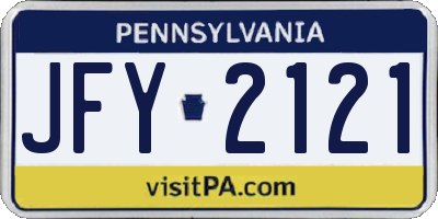 PA license plate JFY2121