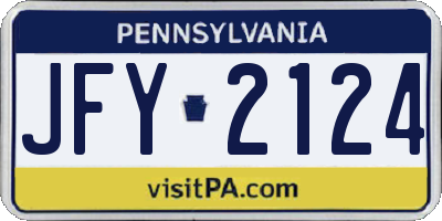 PA license plate JFY2124