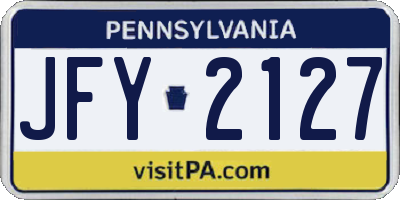PA license plate JFY2127