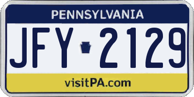 PA license plate JFY2129