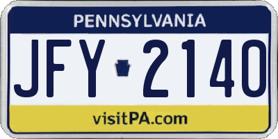 PA license plate JFY2140