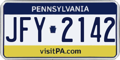 PA license plate JFY2142